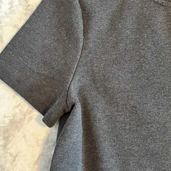 Woman’s J.Crew Blouse/medium/Heather gray/Ruffle flair bottom with short sleeves - Picture 8 of 15